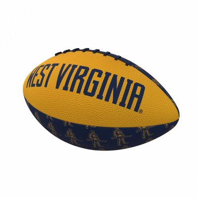 Logo Brands NCAA West Virginia Mountaineers Repeating Mini-Size Rubber Football, Team Color