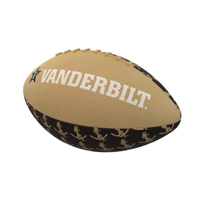Logo Brands Vanderbilt Repeating Mini-Size Rubber Football