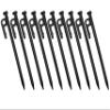 LBY 10pcs Heavy-Duty Solid Steel Tent Stakes, 20cm(7.87'') Camping Ground Anchors, Steel System Outdoor Tent Nail, 45# Steel (Black) view 1