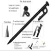 LBY 10pcs Heavy-Duty Solid Steel Tent Stakes, 20cm(7.87'') Camping Ground Anchors, Steel System Outdoor Tent Nail, 45# Steel (Black) view 3