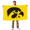 Iowa Hawkeyes College Sports Printed Flag - NCAA Licensed - Nylon - School Banner (Gold, Black, 3' x 5') view 1
