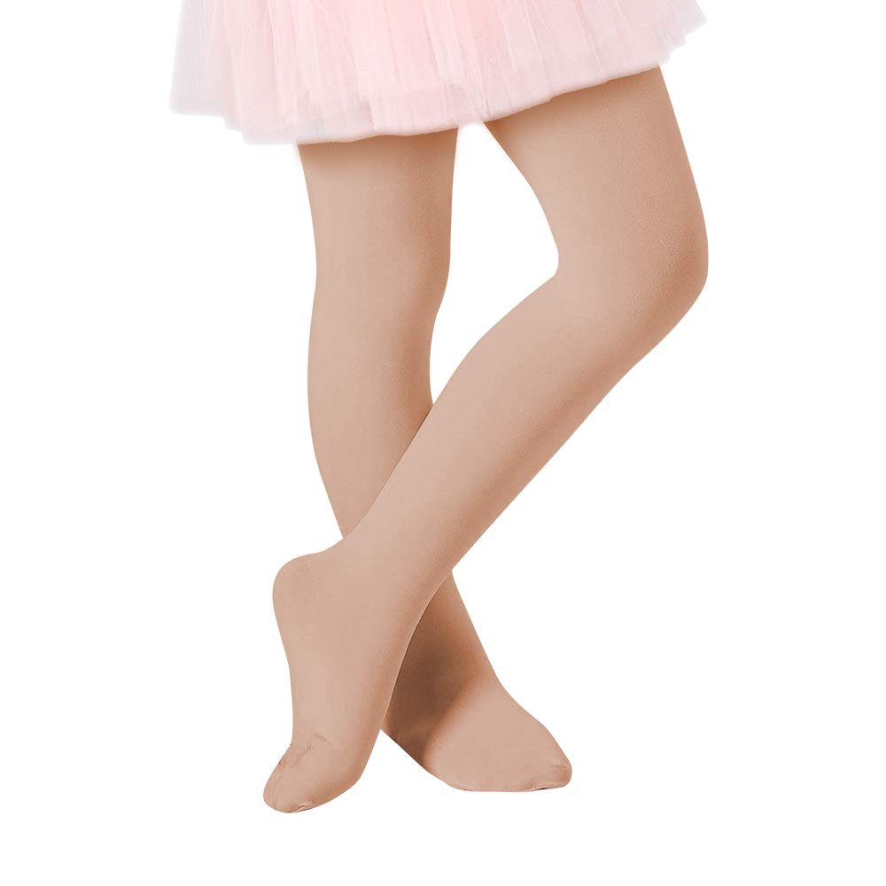 Century Star Girls Tights 9-14-Ballet Transition Footed Tights for Girls Dance Stockings