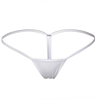 ETAOLINE Women's Low Rise Micro Back G-string Thong Panty Underwear (XL, White 1)