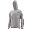 Huk Men's Icon X Hoodie | Long-Sleeve Performance Shirt with UPF 30+ Sun Protection, Gray, Small view 1