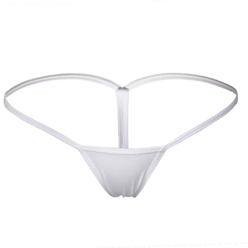 ETAOLINE Women's Low Rise Micro Back G-string Thong Panty Underwear (M, White 1)