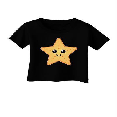 TOOLOUD Cute Starfish Infant T-Shirt Dark Black - 06Months