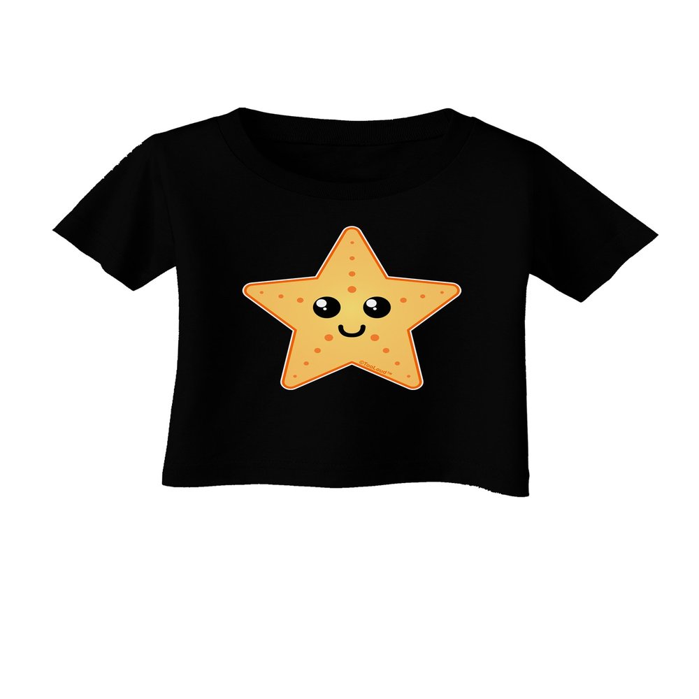 TOOLOUD Cute Starfish Infant T-Shirt Dark Black - 06Months