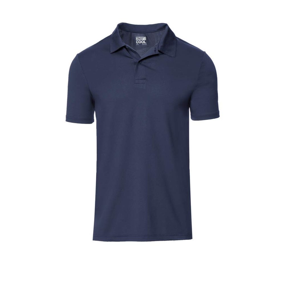 32 Degrees Mens Wicking Golf Performance Polo Shirt, Ht Navy, Medium