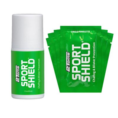2Toms SportShield, Original Formula, All-Day Anti Chafe and Blister Prevention, Waterproof Protection from Chafing and Skin Irritation, Combo Pack, 1.5 Ounce Bottle & 6 Single Use Towelettes