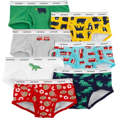 Carter's Little Boy's 7-Pack Underwear Underwear, Animal/Auto, 8
