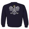 0083. Poland Pride Vintage Style Retro Polish Eagle Flag Polska Soccer Men's Crewneck Sweatshirt (Navy Medium) view 3