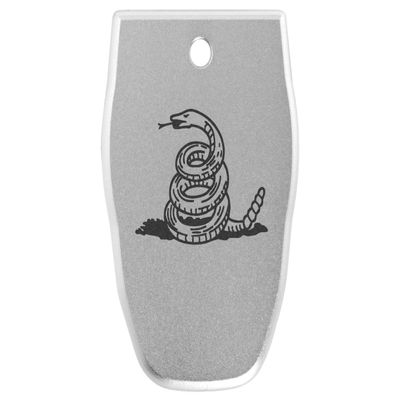 NDZ Performance Magazine Base Plate for Smith & Wesson SD9, SD9 2.0, SD9 VE in 9mm Laser Engraved Anodized Aluminum in Silver - Don't Tread On Me Snake Only