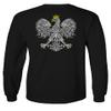 0083. Poland Pride Vintage Style Retro Polish Eagle Flag Polska Soccer Men's Long Sleeve t Shirt (Black, Medium) view 3