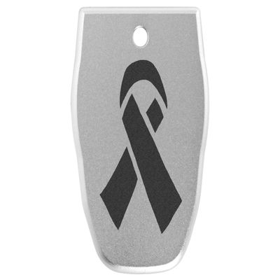 NDZ Performance Magazine Base Plate for Smith & Wesson SD9, SD9 2.0, SD9 VE in 9mm Laser Engraved Anodized Aluminum in Silver - Awareness Ribbon