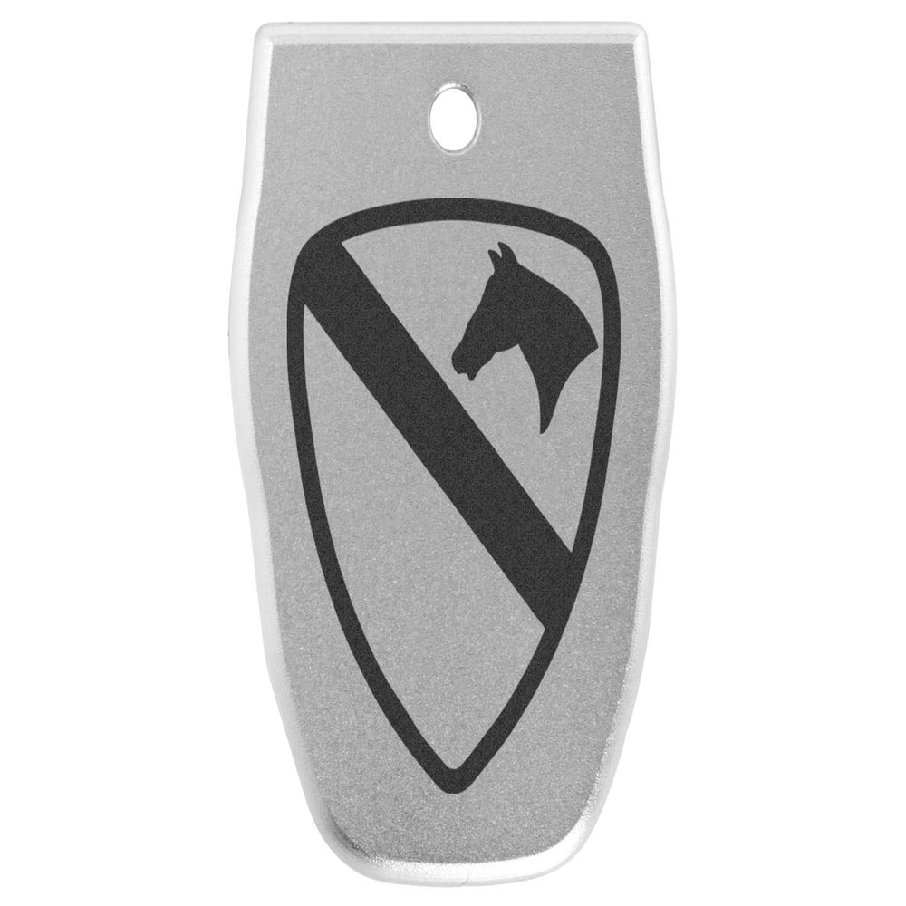NDZ Performance Magazine Base Plate for Smith & Wesson SD9, SD9 2.0, SD9 VE in 9mm Laser Engraved Anodized Aluminum in Silver - US Army 1st Cavalry