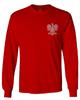 0083. Poland Pride Vintage Style Retro Polish Eagle Flag Polska Soccer Men's Long Sleeve t Shirt (Red, Large) view 2