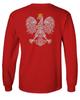 0083. Poland Pride Vintage Style Retro Polish Eagle Flag Polska Soccer Men's Long Sleeve t Shirt (Red, Large) view 3