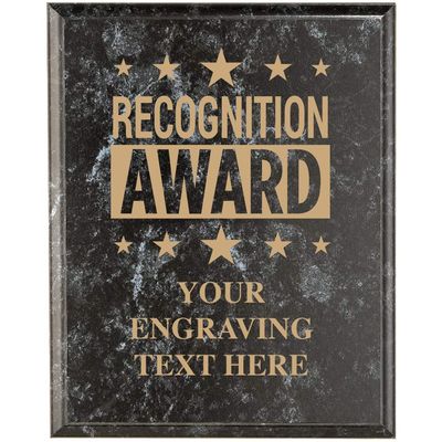 Crown Awards Corporate Employee Recognition Plaques - 7 x 9 Recognition Award Black Marbleized Recognition Trophy Plaque Award Prime