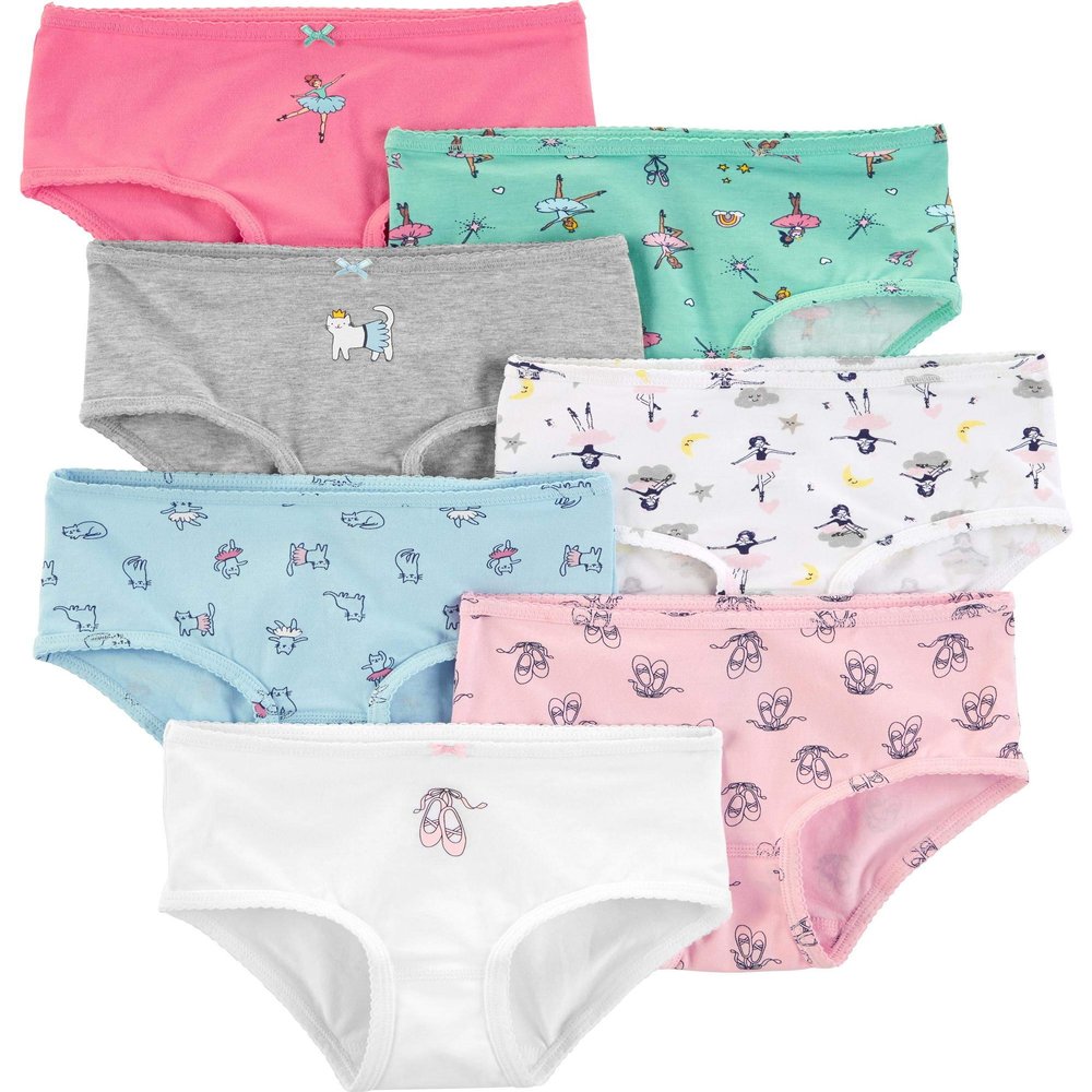 Carter's Little Girl's 7-Pack Underwear Underwear, Dancers, 2-3