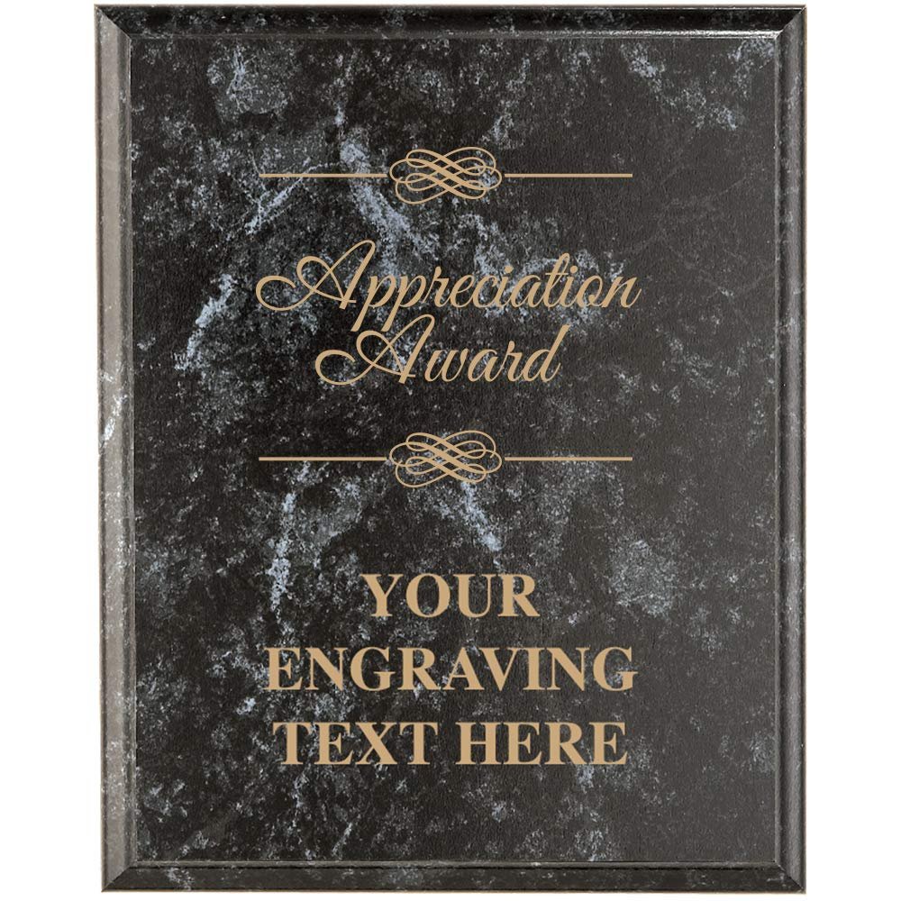 Crown Awards Corporate Appreciation Plaques - 7 x 9 Appreciation Award Black Marbleized Recognition Trophy Plaque Award Prime