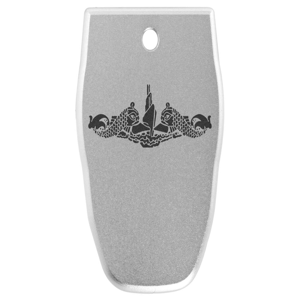 NDZ Performance Magazine Base Plate for Smith & Wesson SD9, SD9 2.0, SD9 VE in 9mm Laser Engraved Anodized Aluminum in Silver - Submarine Warfare Insignia