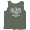0083. Poland Pride Vintage Style Retro Polish Eagle Flag Polska Soccer Men's Fitted Tank Top (Olive, Small) view 3
