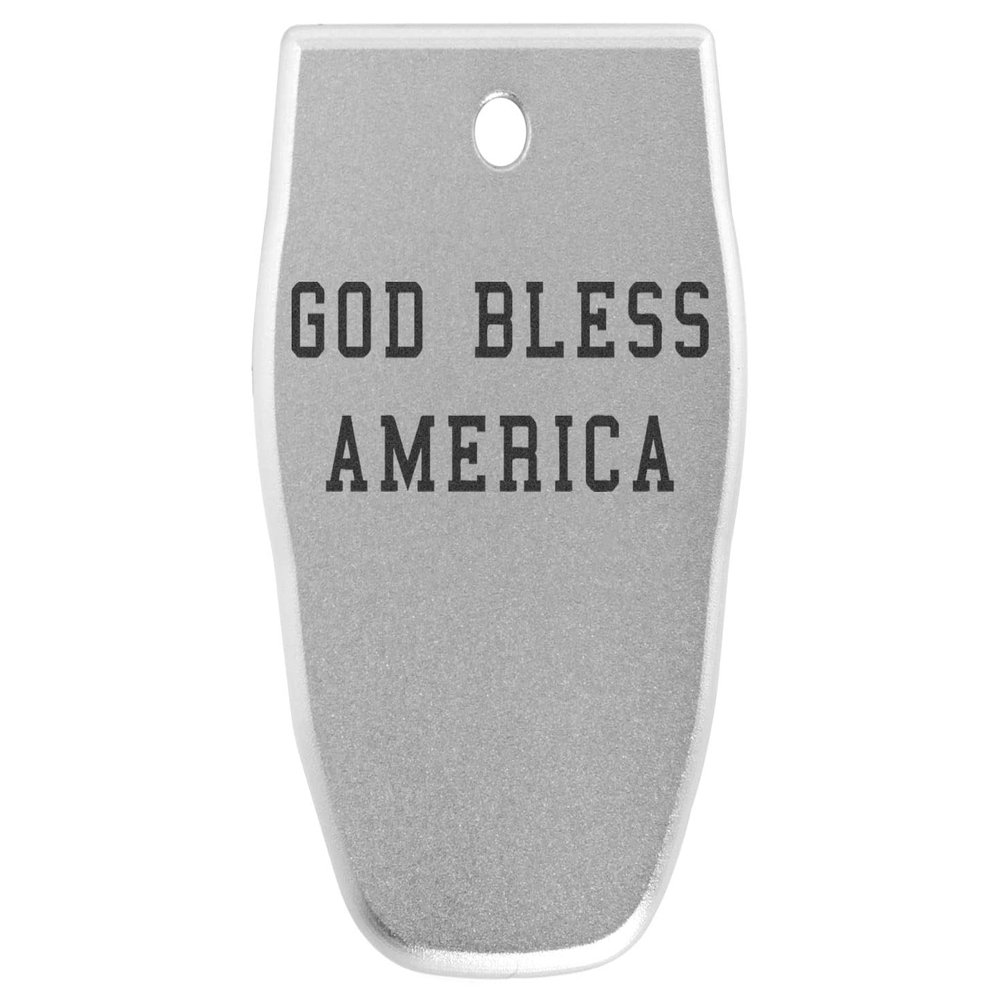 NDZ Performance Magazine Base Plate for Smith & Wesson SD9, SD9 2.0, SD9 VE in 9mm Laser Engraved Anodized Aluminum in Silver - God Bless America Text