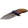 MTECH USA Xtreme  Spring Assisted Folding Knife  Stonewashed Finish Fine Edge Drop Point Blade, American Flag We The People Stainless Steel Handle, Frame Lock, EDC, Tactical  MX-A849FC, Yellow view 4