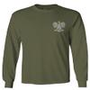 0083. Poland Pride Vintage Style Retro Polish Eagle Flag Polska Soccer Men's Long Sleeve t Shirt (Olive, Small) view 2