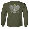 0083. Poland Pride Vintage Style Retro Polish Eagle Flag Polska Soccer Men's Long Sleeve t Shirt (Olive, Small) view 3