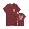 0083. Poland Pride Vintage Style Retro Polish Eagle Flag Polska Soccer for Men T Shirt (Maroon, 2X Largel)