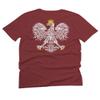 0083. Poland Pride Vintage Style Retro Polish Eagle Flag Polska Soccer for Men T Shirt (Maroon, 2X Largel) view 3
