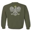 0083. Poland Pride Vintage Style Retro Polish Eagle Flag Polska Soccer Men's Crewneck Sweatshirt (Olive Large) view 3