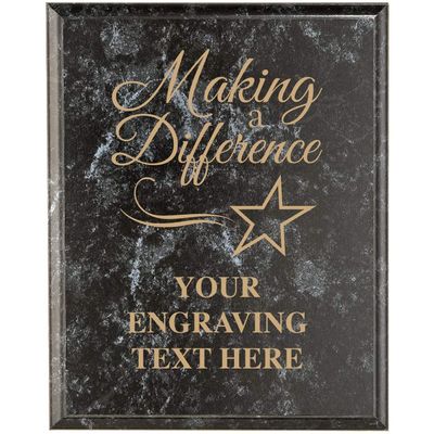 Crown Awards Corporate Above and Beyond Plaques - 7 x 9 Making A Difference Black Marbleized Recognition Trophy Plaque Award Prime