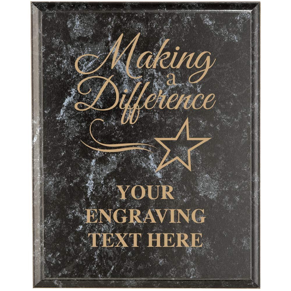 Crown Awards Corporate Above and Beyond Plaques - 7 x 9 Making A Difference Black Marbleized Recognition Trophy Plaque Award Prime