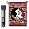 Florida State FSU Noles Chevron Pattern Garden Flag with Stand Holder view 1