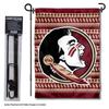 Florida State FSU Noles Chevron Pattern Garden Flag with Stand Holder view 2