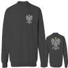 0083. Poland Pride Vintage Style Retro Polish Eagle Flag Polska Soccer Men's Crewneck Sweatshirt (Characol Small) Charcoal view 1