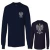0083. Poland Pride Vintage Style Retro Polish Eagle Flag Polska Soccer Men's Long Sleeve t Shirt (Navy Blue, X-Large) view 1
