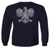 0083. Poland Pride Vintage Style Retro Polish Eagle Flag Polska Soccer Men's Long Sleeve t Shirt (Navy Blue, X-Large) view 3