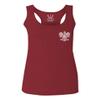 0083. Poland Pride Vintage Style Retro Polish Eagle Flag Polska Soccer Women's Tank Top Racerback (Maroon, Large)