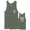 0083. Poland Pride Vintage Style Retro Polish Eagle Flag Polska Soccer Men's Fitted Tank Top (Olive, Large) view 1