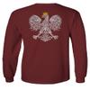 0083. Poland Pride Vintage Style Retro Polish Eagle Flag Polska Soccer Men's Long Sleeve t Shirt (Maroon X-Large) view 2