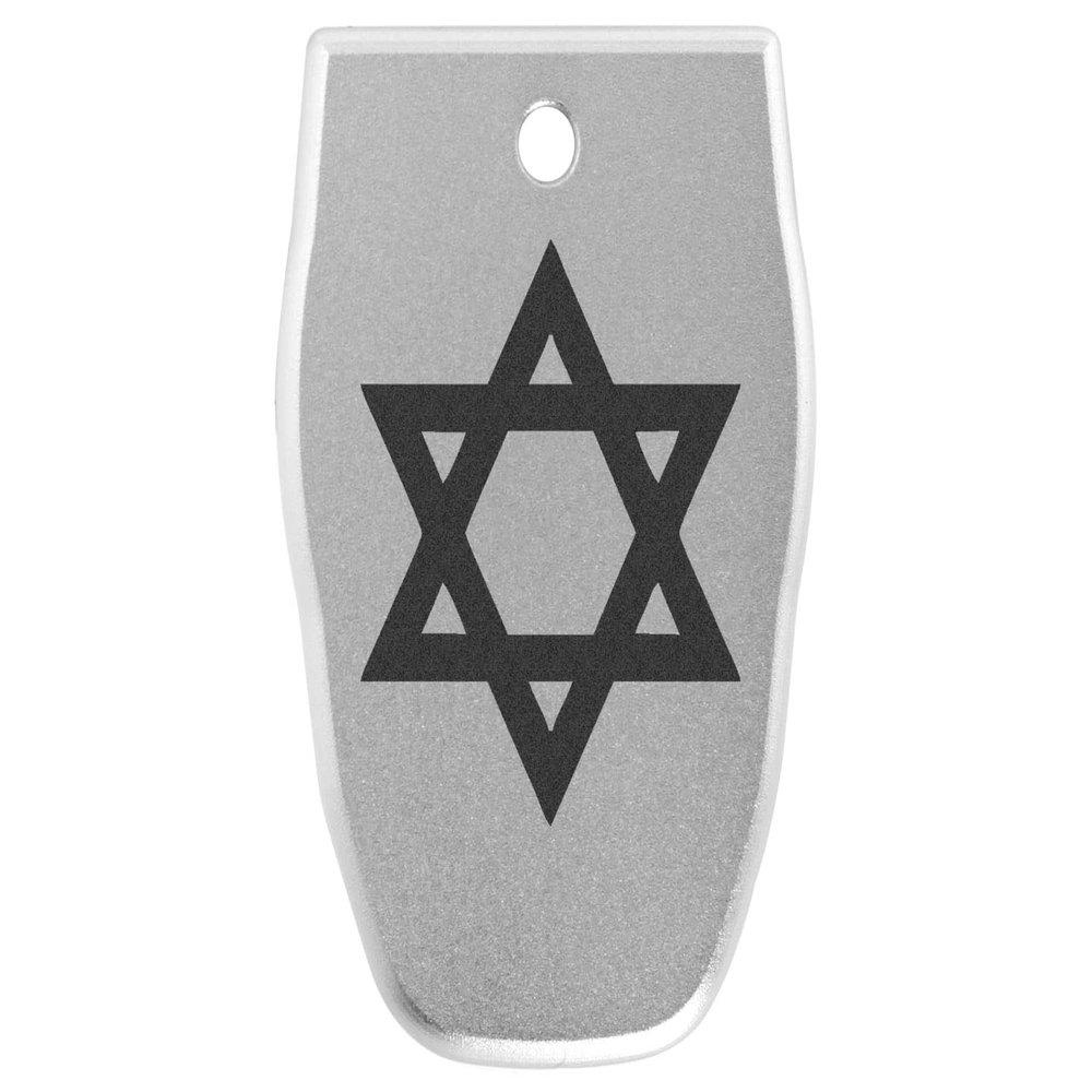 NDZ Performance Magazine Base Plate for Smith & Wesson SD9, SD9 2.0, SD9 VE in 9mm Laser Engraved Anodized Aluminum in Silver - Star of David Mogen Dovid