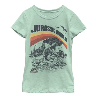 Jurassic World Girl's Nebular Oceanic T-Shirt, Mint, Large