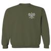 0083. Poland Pride Vintage Style Retro Polish Eagle Flag Polska Soccer Men's Crewneck Sweatshirt (Olive, Medium) view 2