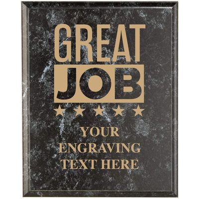 Crown Awards Corporate Appreciation Plaques - 7 x 9 Great Job Black Marbleized Recognition Trophy Plaque Award Prime