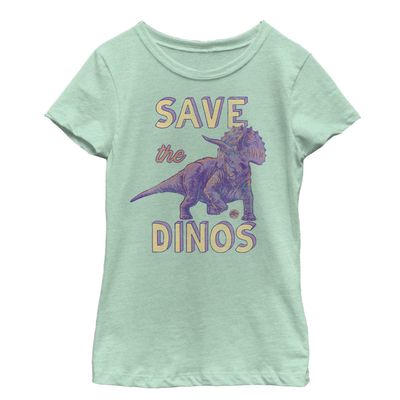 Fifth Sun girls Jurassic World Save the Dinos Short Sleeve Tee T Shirt, Mint, X-Small US