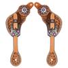 HILASON Brown Western Leather Spur Straps Floral Crystals Bling Conchos | for Women and Men view 1