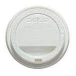White PS SIP Thru Lid for 10 oz Squat 12-24 oz Hot Cup